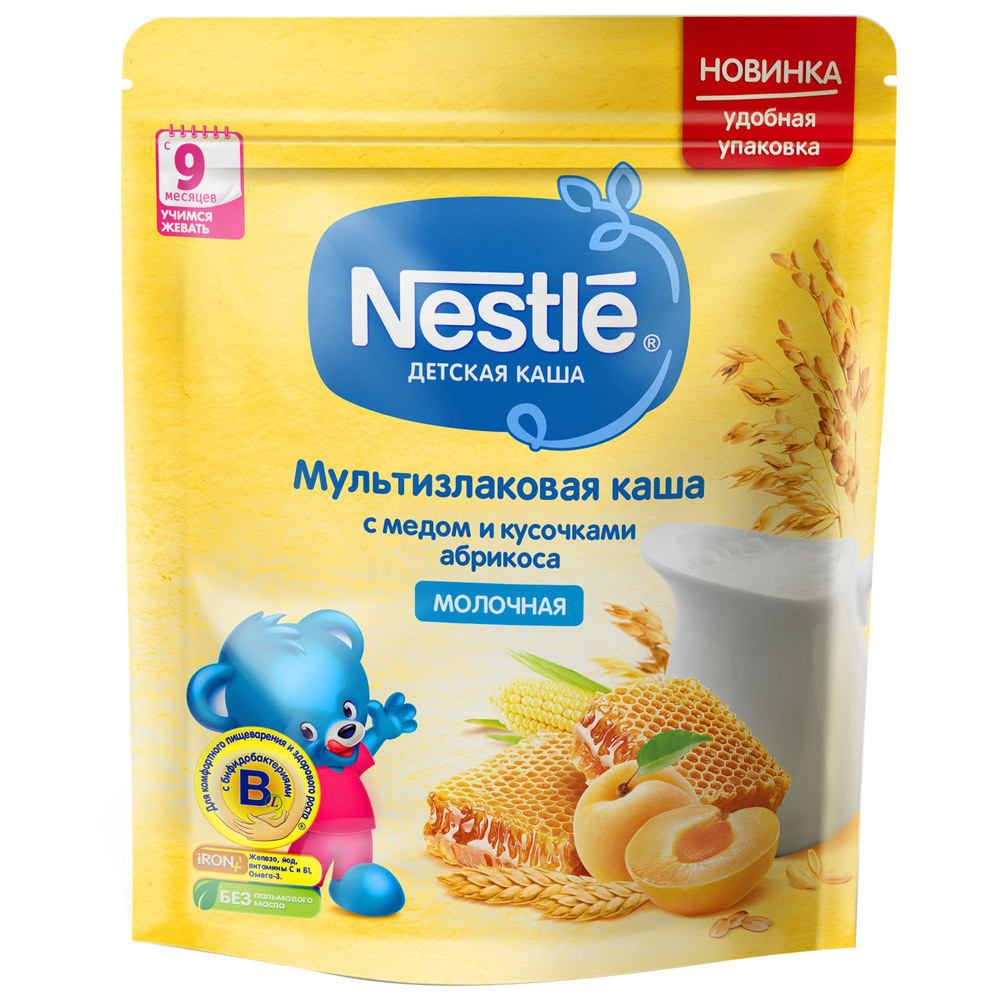 Mingau multigrãos de leite em pó Nestlé com mel e pedaços de damasco 0,22 kg