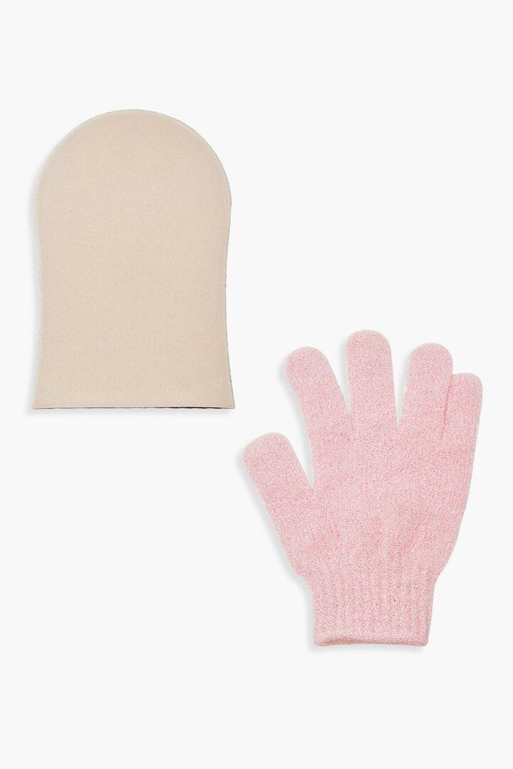 Boohoo Set mit selbstbräunenden Handschuhen und Peeling-Handschuhen
