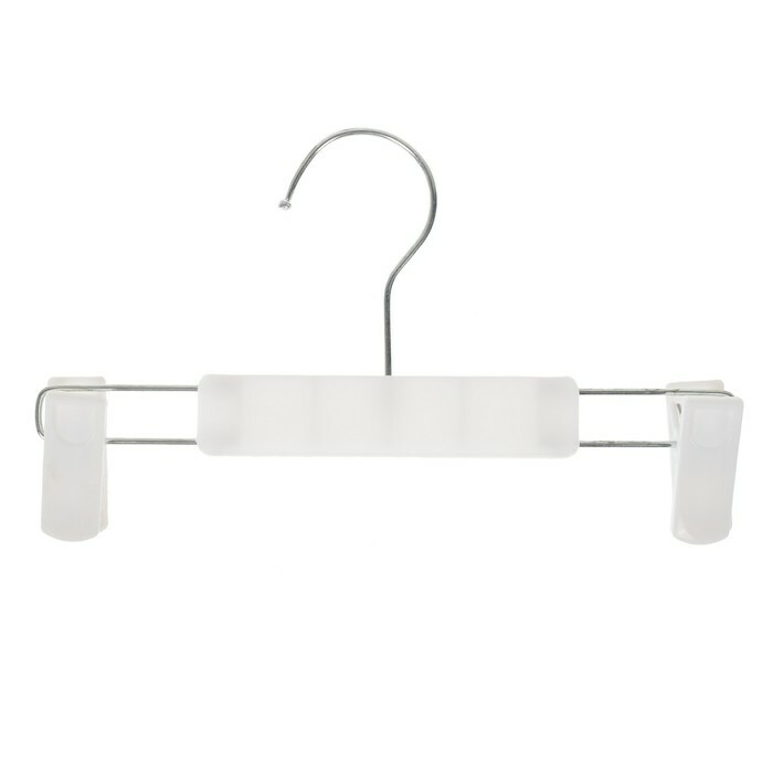 Hanger for trousers and skirts with clips 21x14 cm, white