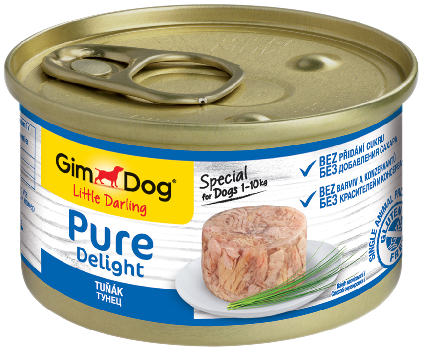 Köpekler için konserve mama GIMDOG Pure Delight, ton balığı, 85g