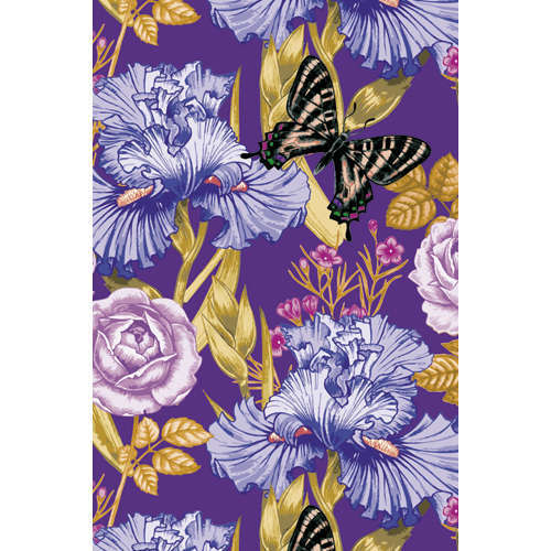 Bloc-notes, 100l. A5 (145 * 210) Fleurs Exmo. Couverture rigide Iris et papillons