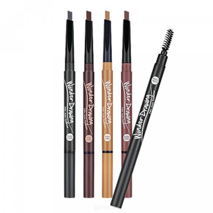 Automatic eyebrow pencil with brush, 0.05 g (4 tones) Holik Holik, 0.05 g, Gray-black 01 Gray Black