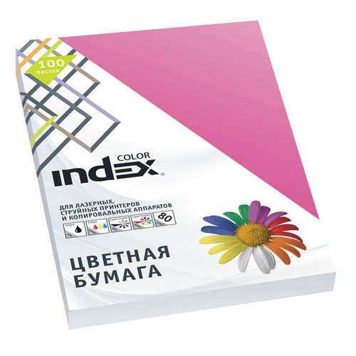 Paper, colored, office, Index Color 80gr, A4, hot pink (22), 100l