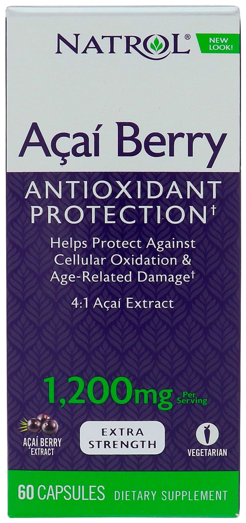 Natrol AcaiBerry Extra Kracht Antioxidant 60 Caps. natuurlijk