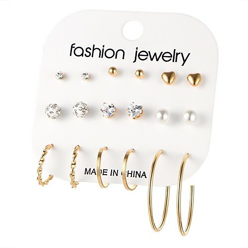 Female Hoop Earrings Earrings Heart Ladies Bohemian Fashion Bohemian Jewelry Gold / Silver Bow For Gift Daily 18pcs