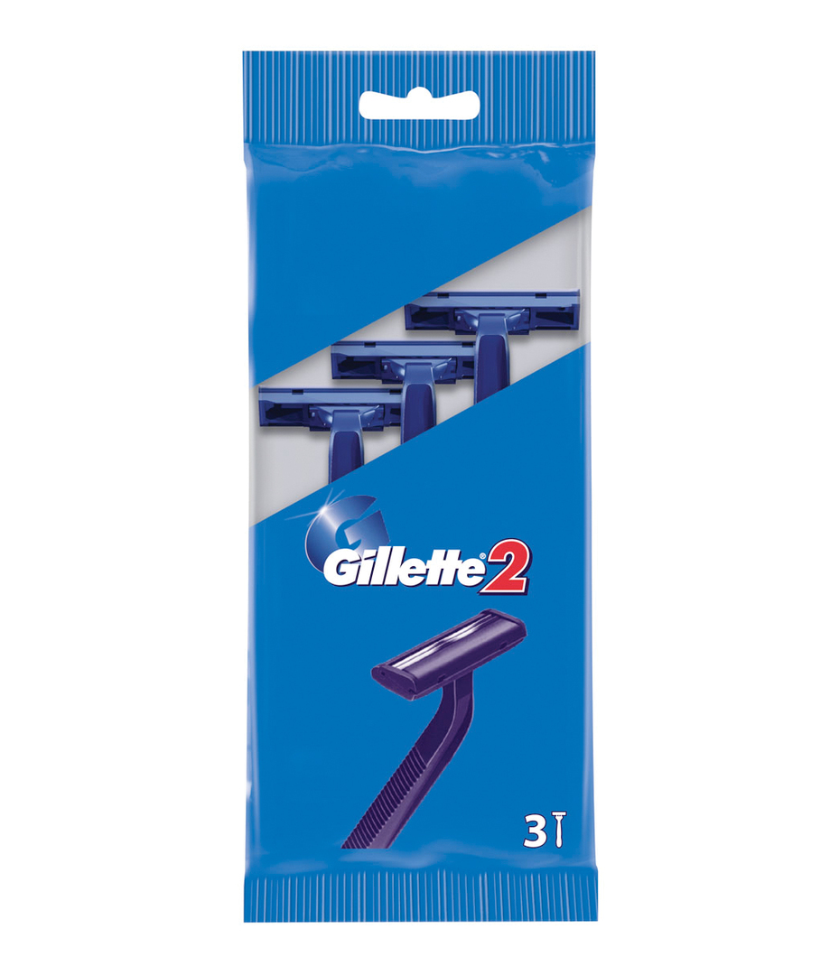 Gillette2 engangs barberhøvel for menn 3 stk