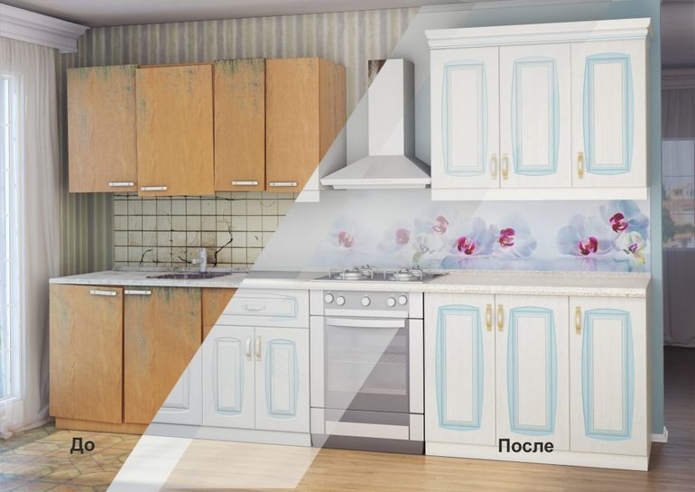 Egyszerű és olcsó módszer átalakítására a régi konyha egy új 10 változata a belső változások