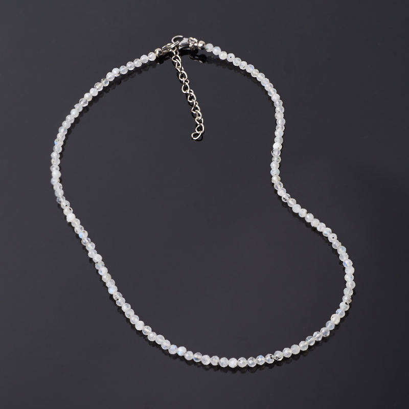Moonstone beads cut 3.5 mm 46 cm (+7 cm) (chir. steel)