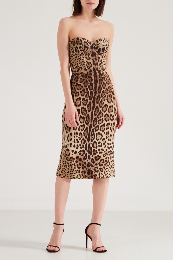 Bustier-Kleid mit Leopardenmuster