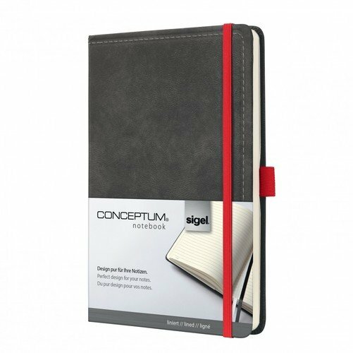 Notepad A5, 194 pages CONCEPTUM Vintage, hard cover, dark gray, ruled
