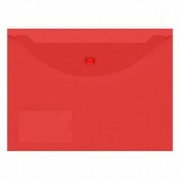 Ordner-Umschlag auf Knopf mit Visitenkartenfach, 0,15 mm, 330x240 mm, rot