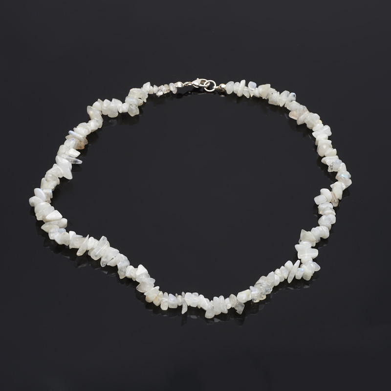 Moonstone beads 46 cm (bij. alloy)