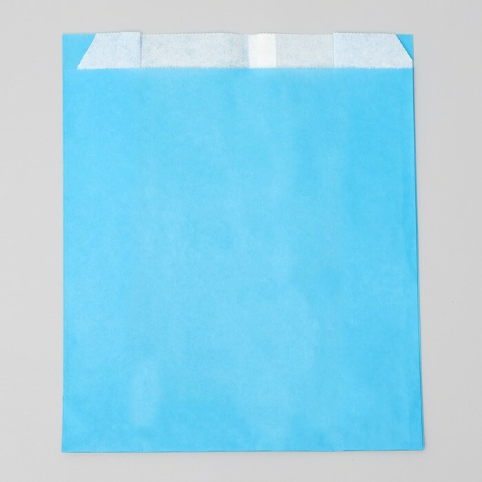 Výplňový papírový sáček, modrý, dno ve tvaru V, 23,9 x 20 x 9 cm