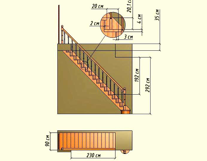 Variantritning av en trappa