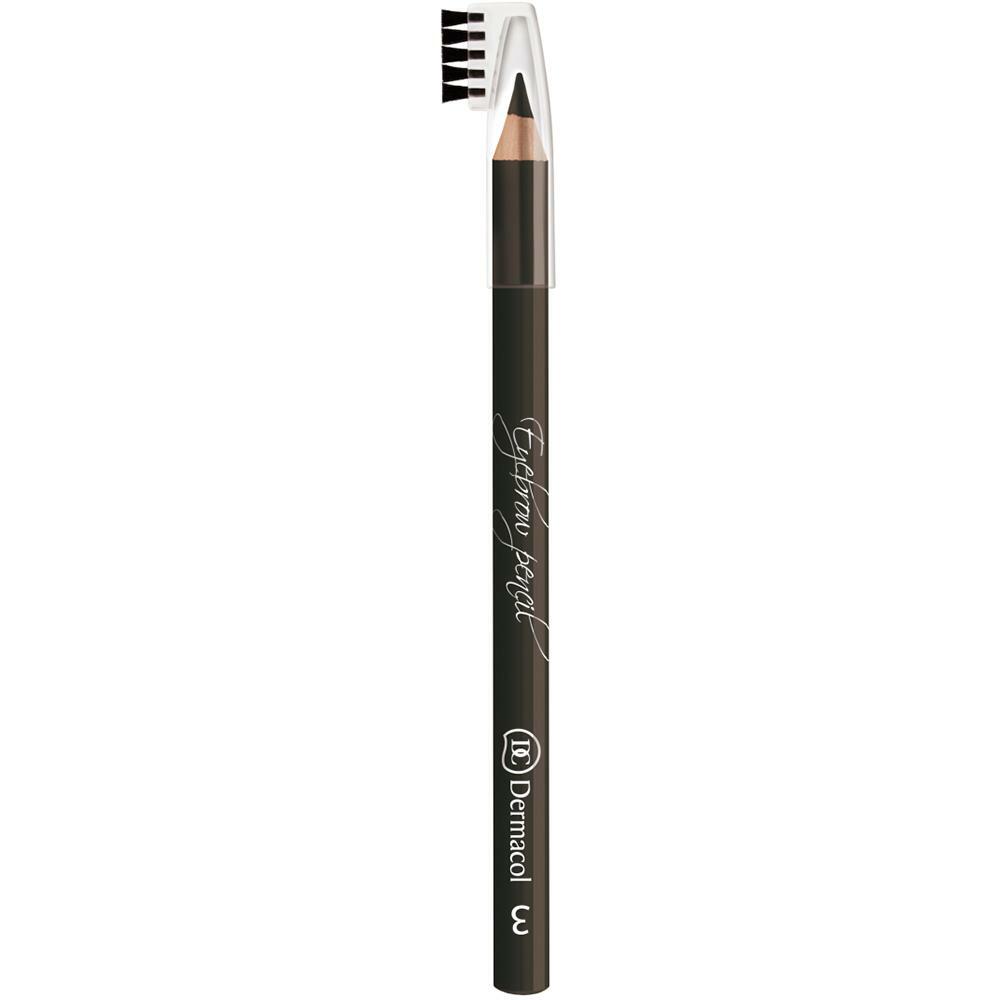 Dermacol antakių pieštukas su šepetėliu Nr. 3 tamsiai ruda: kainos nuo 232 ₽ pirkti nebrangiai internetinėje parduotuvėje