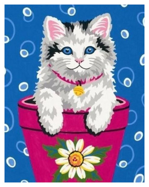 Paint by number DIMENSIONS Kitten in a flower pot DMS-91367 20x25 cm