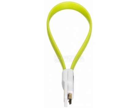 Kabel Deppa 72161, USB - microUSB, płaski, magnes, 0,23m, zielony