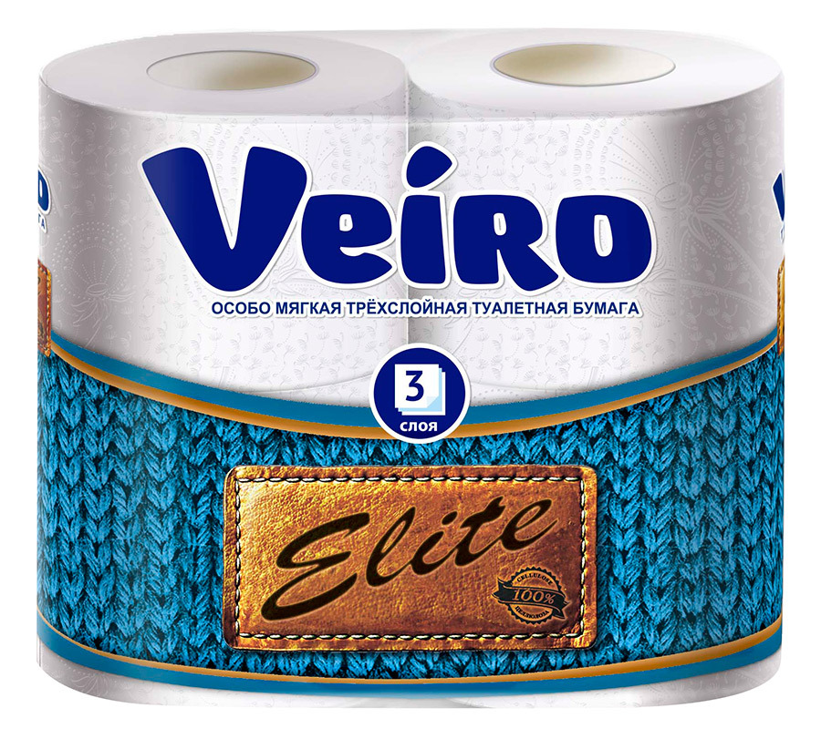Veiro Elite Toilettenpapier weiß Extra weich 3 Lagen 4 Rollen