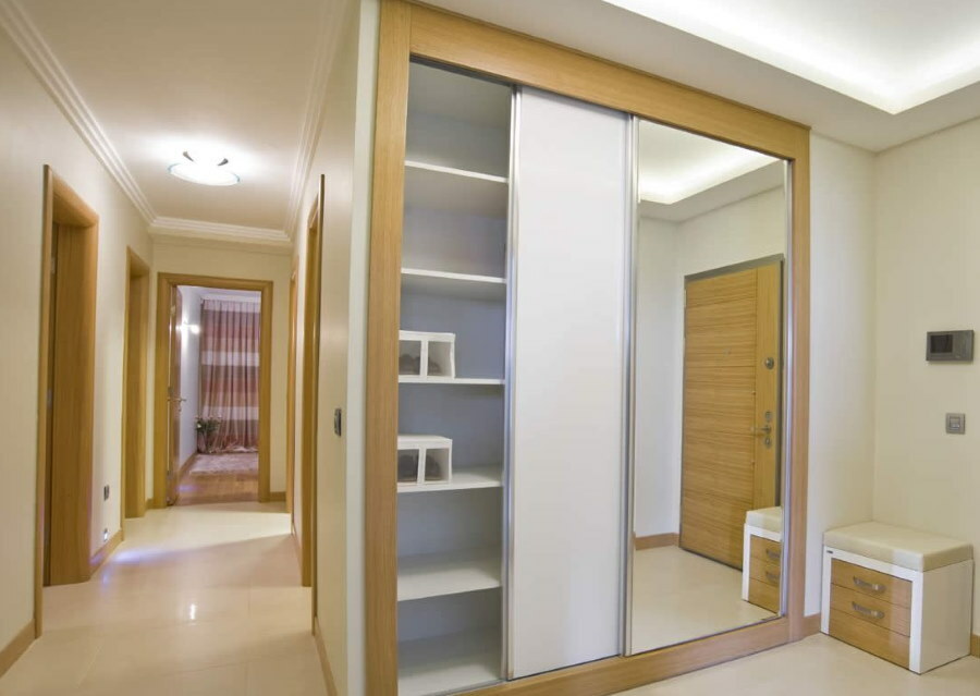Built-in wardrobe in a spacious hallway
