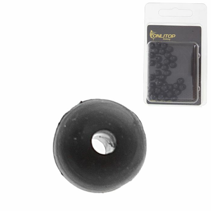 Smūgio karoliukas 6 mm, juodas (50 vnt. Rinkinys)