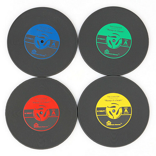 Retro Record Vinyl Cup Coasters hitzebeständige hitzebeständige Matte für Musikliebhaber