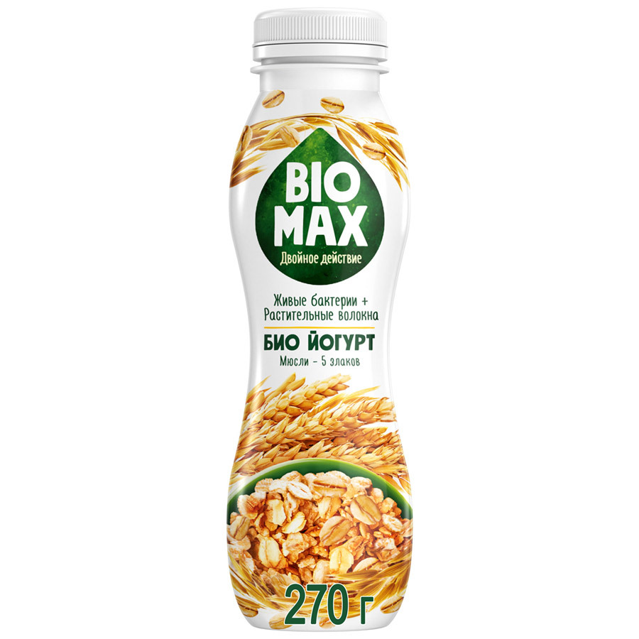 Bioyogurt BioMax Muesli 5 דגנים עם אינולין 0.27 גרם