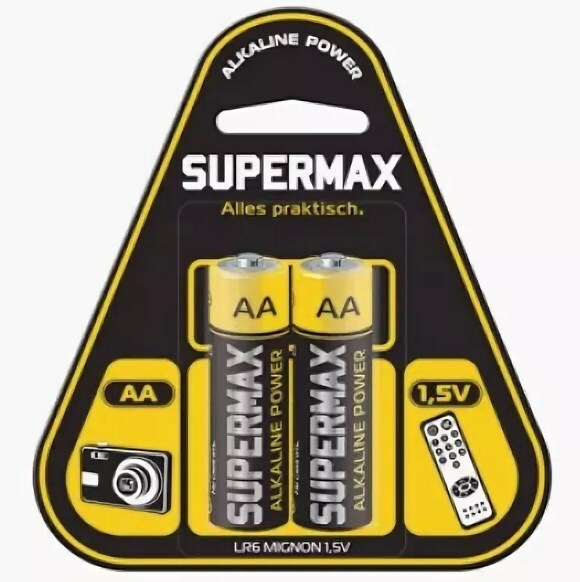 Supermax alkaliskt fingerbatteri (2st)