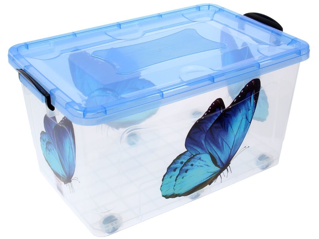 Conteneur de stockage Rossplast 50L Papillon Transparent