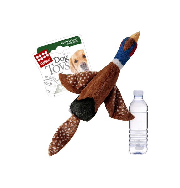 Hračka pre psov GiGwi Piskot, vtáčik s plastovou fľašou, piskot, 57 cm