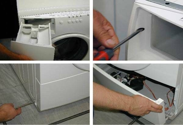 Como faço para limpar a bomba de drenagem na lavadora com ferramentas improvisadas?