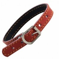 Double leather collar, 12 mm