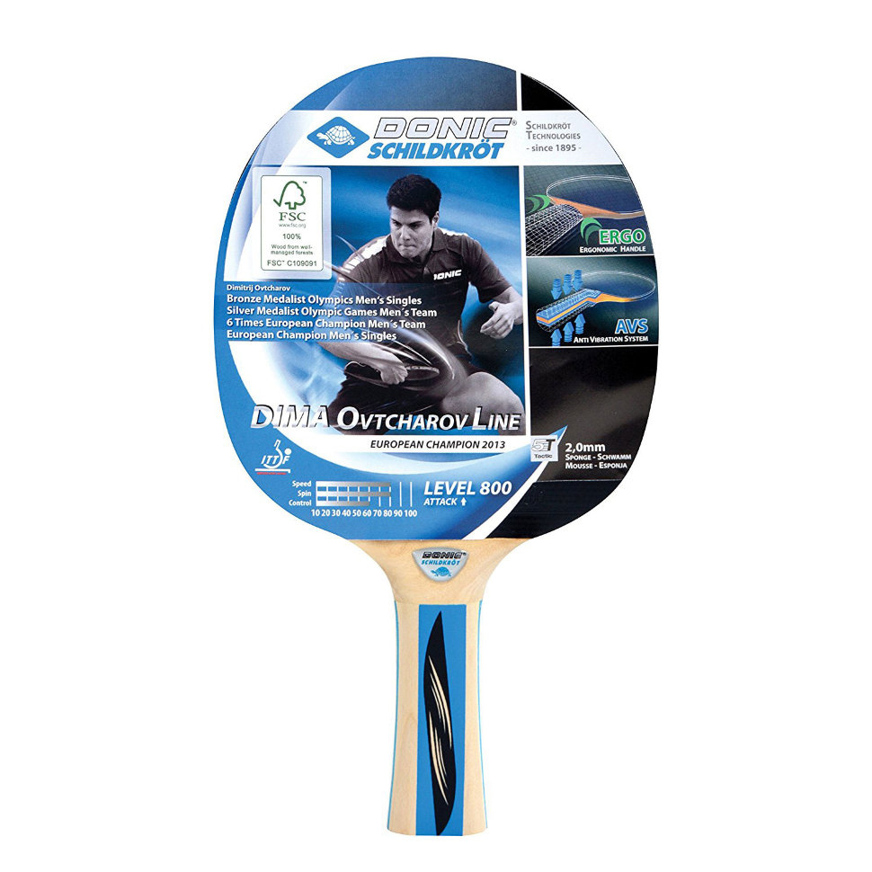 Raquete de tênis de mesa Donic 754414 Ovtcharov 800, preta