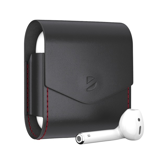 Case for AirPods Deppa 47020 leather, black