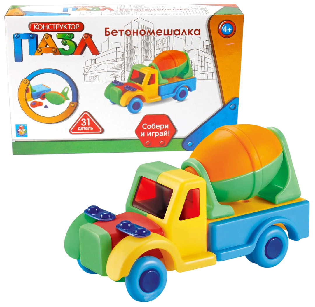 Constructor plastic 1 toy concrete mixer: prices from 50 ₽ buy inexpensively in the online store