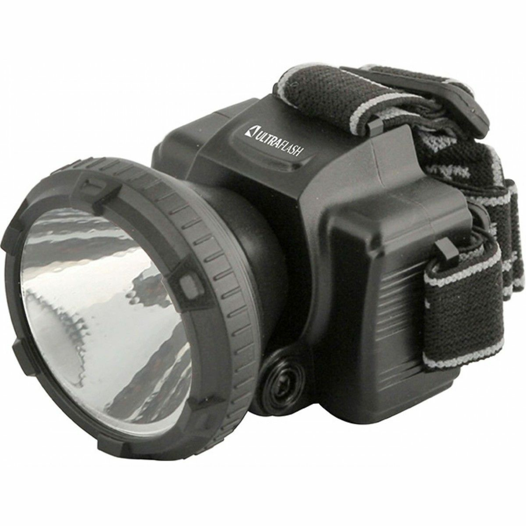 Flashlight Ultra Flash LED 5366 (headlamp battery, 0.5 W, 2 modes, recharging, box 220V) tr-121113