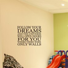 Följ dina drömmar Art Apothegm Home Decal Wall Sticker