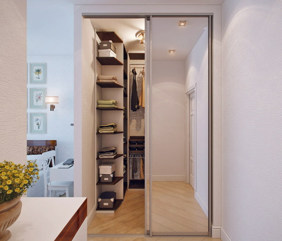 Separate dressing room with compartment doors