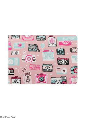 Cover for student photocamera on a pink background