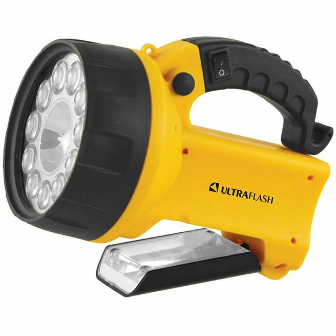 Flashlight Ultra Flash LED 3753 (battery flashlight, 11 LEDs + halogen. lamp, recharge. 220V / 12V) tr-121107