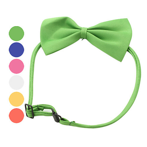 Cat Dog Collars Adjustable / Retractable Bowknot Textile Red Green Pink
