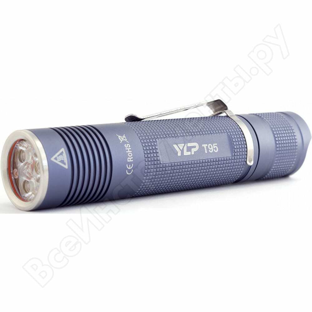 Flashlight bright beam ylp t95 escort, triple cree xp-g2 1150lm, 3 dir, ipx6, for rechargeable battery. 18650 4606400619284