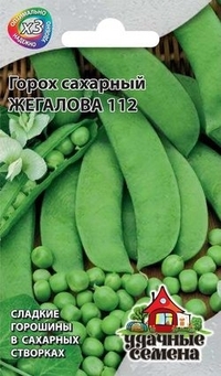 Semená. Hrach Zhegalova 112, cukor (hmotnosť: 6,0 g)