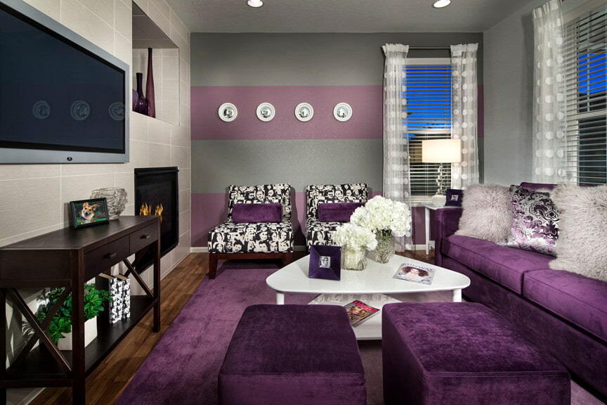 Purple upholstery in the living room