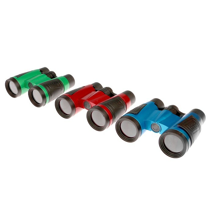 Binoculars 4x, for children, plastic, rubber, mix, 10x11 cm