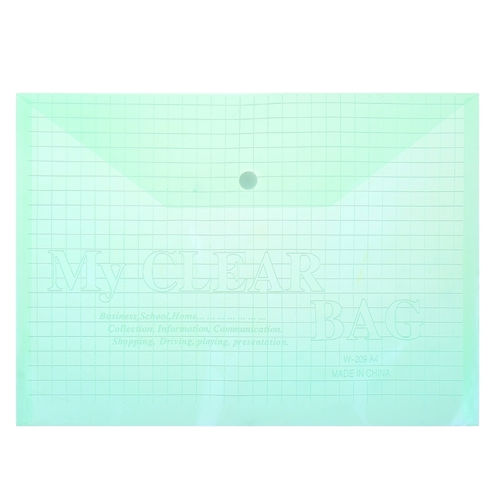 Ordner-Umschlag auf Knopfdruck A4 Format 120mcr Grün getönter Käfig