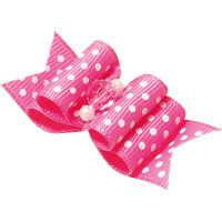 Voluminous bows for dogs Nostalgia, 5.5x2.2 cm (pink with polka dots)