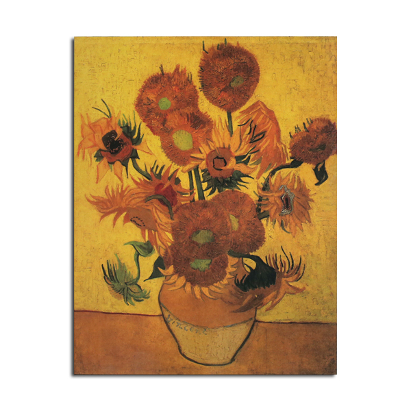 Van Gogh plakat słonecznikowy papier pakowy plakat ścienny DIY Wall Art 18,5 cala X 14 cali