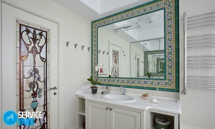 How to hang a bathroom mirror on a tile?