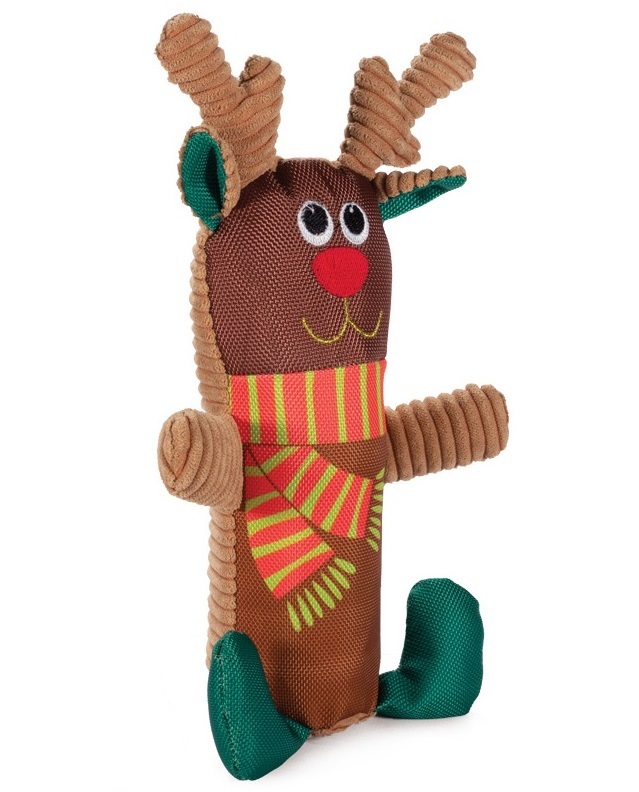 Triol Neujahrs-Hundespielzeug, Weihnachtshirsch mit Flasche, weich, 21 cm