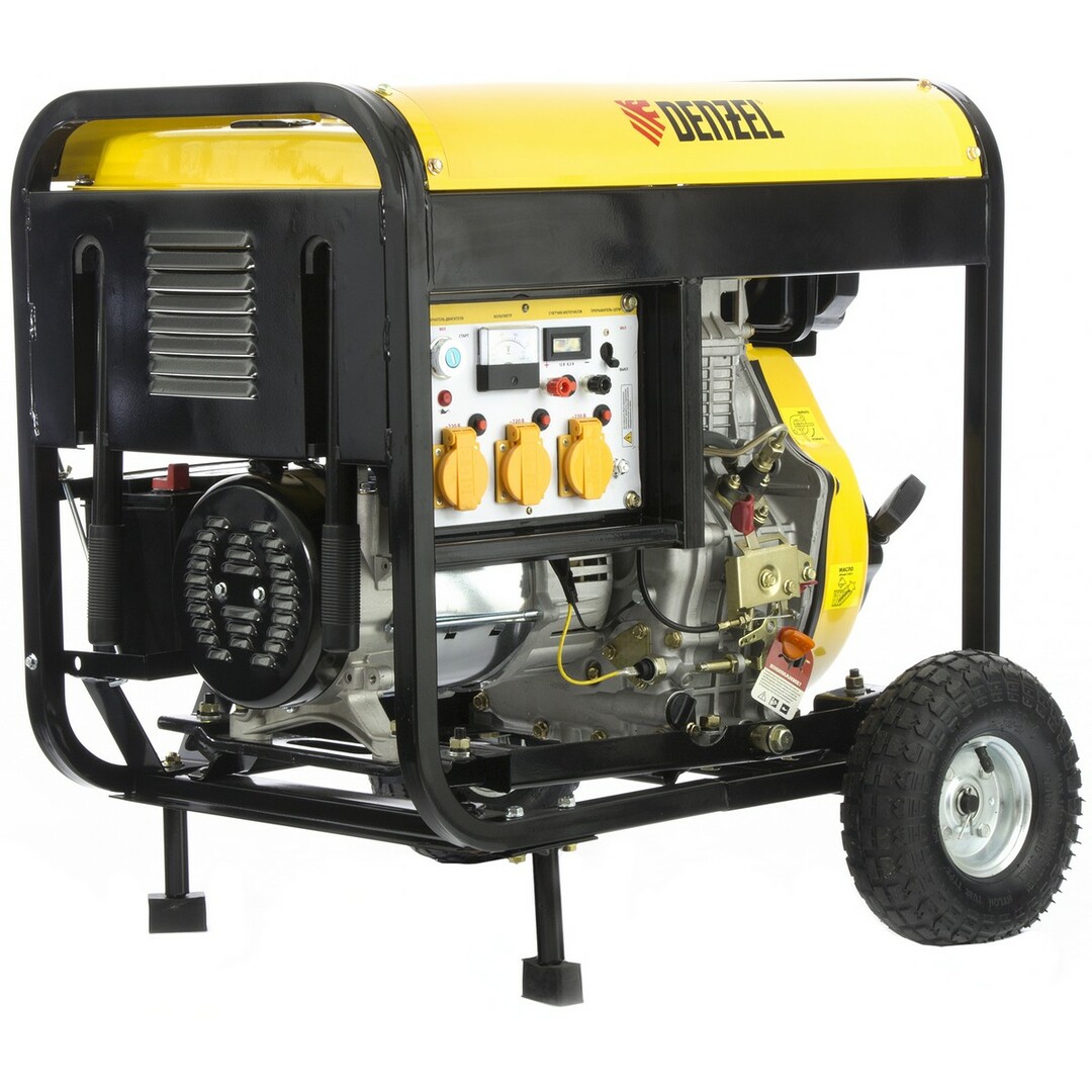 Dizelski generator DD6300E, 5,0 kW, 220V / 50Hz, 15 l, električni pokretač // DENZEL 94657